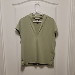 H&M Sage Green V-Neck Blouse